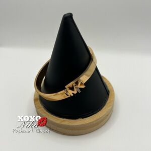 Classic Michael Kors Hinged Bracelet  gold tone and crystal accent